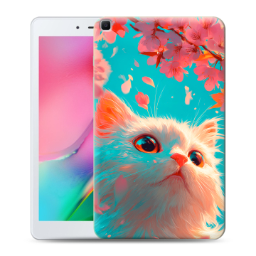 Силиконовый чехол на Samsung Galaxy Tab A 8.0 (2019) с принтом Красивый кот