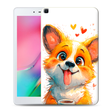 Силиконовый чехол на Samsung Galaxy Tab A 8.0 (2019) с принтом корги Силиконовый чехол на Samsung Galaxy Tab A 8.0 (2019) с принтом корги