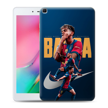 Силиконовый чехол на Samsung Galaxy Tab A 8.0 (2019) с принтом Барселона Barca Yamal Силиконовый чехол на Samsung Galaxy Tab A 8.0 (2019) с принтом Барселона Barca Yamal