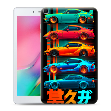 Силиконовый чехол на Samsung Galaxy Tab A 8.0 (2019) с принтом машины тачки
