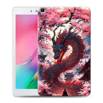 Силиконовый чехол на Samsung Galaxy Tab A 8.0 (2019) с принтом Дракон Японский Силиконовый чехол на Samsung Galaxy Tab A 8.0 (2019) с принтом Дракон Японский