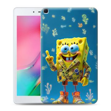 Силиконовый чехол на Samsung Galaxy Tab A 8.0 (2019) с принтом Спанч боб Спанчбоб