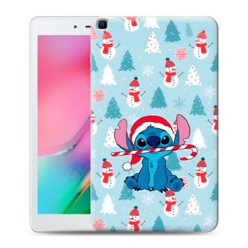 Силиконовый чехол на Samsung Galaxy Tab A 8.0 (2019) с принтом Стич Новый год