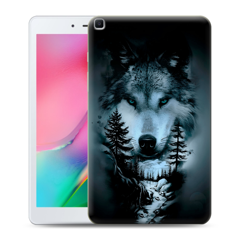 Силиконовый противоударный чехол на Samsung Galaxy Tab A 8.0 (2019) с принтом Лесной волк Силиконовый противоударный чехол на Samsung Galaxy Tab A 8.0 (2019) с принтом Лесной волк