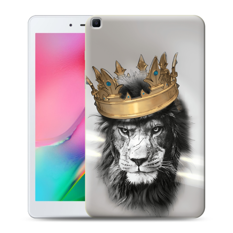 Силиконовый противоударный чехол на Samsung Galaxy Tab A 8.0 (2019) с принтом Лев с короной Силиконовый противоударный чехол на Samsung Galaxy Tab A 8.0 (2019) с принтом Лев с короной
