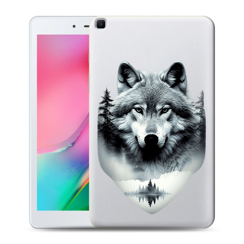 Силиконовый чехол на Samsung Galaxy Tab A 8.0 (2019) с принтом Волк в лесу Силиконовый чехол на Samsung Galaxy Tab A 8.0 (2019) с принтом Волк в лесу