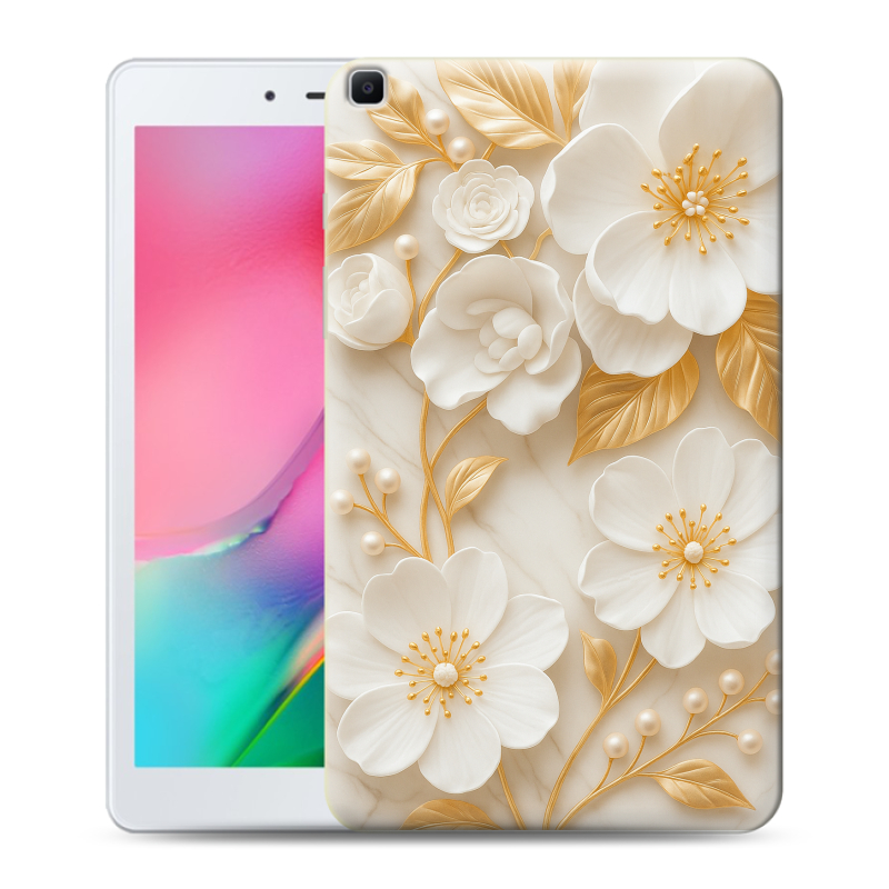Силиконовый чехол на Samsung Galaxy Tab A 8.0 (2019) с принтом Цветы Силиконовый чехол на Samsung Galaxy Tab A 8.0 (2019) с принтом Цветы