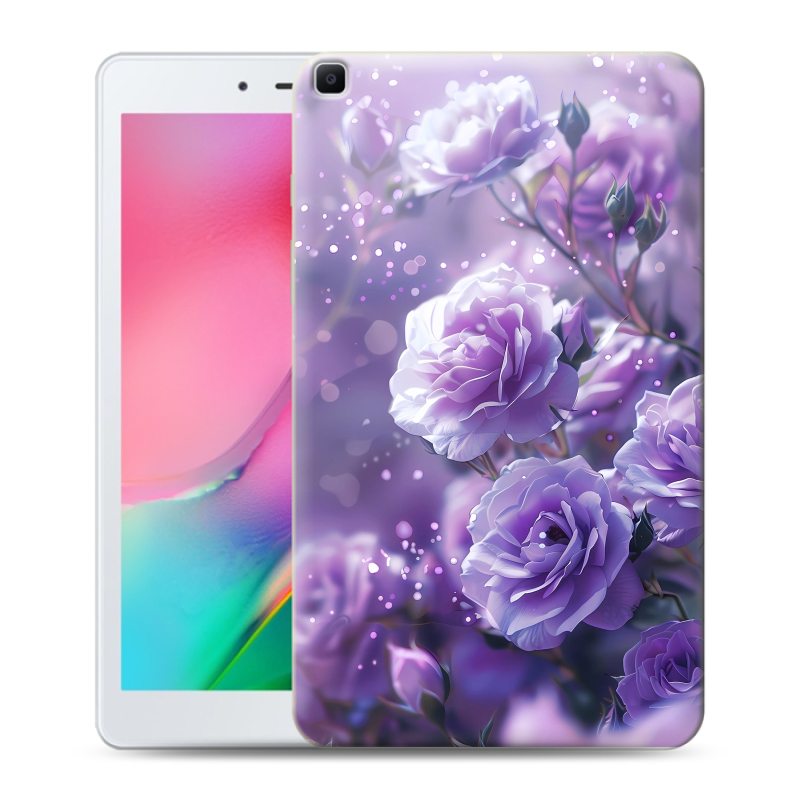 Силиконовый противоударный чехол на Samsung Galaxy Tab A 8.0 (2019) с принтом Розы цветы Силиконовый противоударный чехол на Samsung Galaxy Tab A 8.0 (2019) с принтом Розы цветы