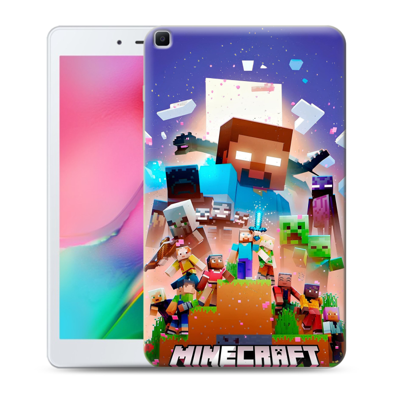 Силиконовый противоударный чехол на Samsung Galaxy Tab A 8.0 (2019) с принтом Майнкрафт Minecraft Силиконовый противоударный чехол на Samsung Galaxy Tab A 8.0 (2019) с принтом Майнкрафт Minecraft