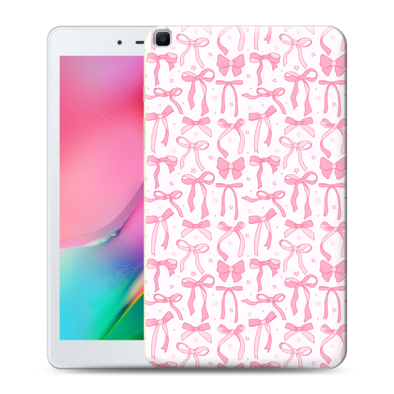 Силиконовый противоударный чехол на Samsung Galaxy Tab A 8.0 (2019) с принтом Розовые бантики Силиконовый противоударный чехол на Samsung Galaxy Tab A 8.0 (2019) с принтом Розовые бантики