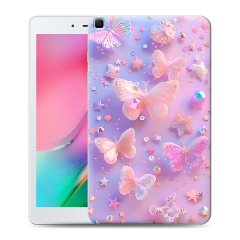 Силиконовый чехол на Samsung Galaxy Tab A 8.0 (2019) с принтом Бабочки Силиконовый чехол на Samsung Galaxy Tab A 8.0 (2019) с принтом Бабочки