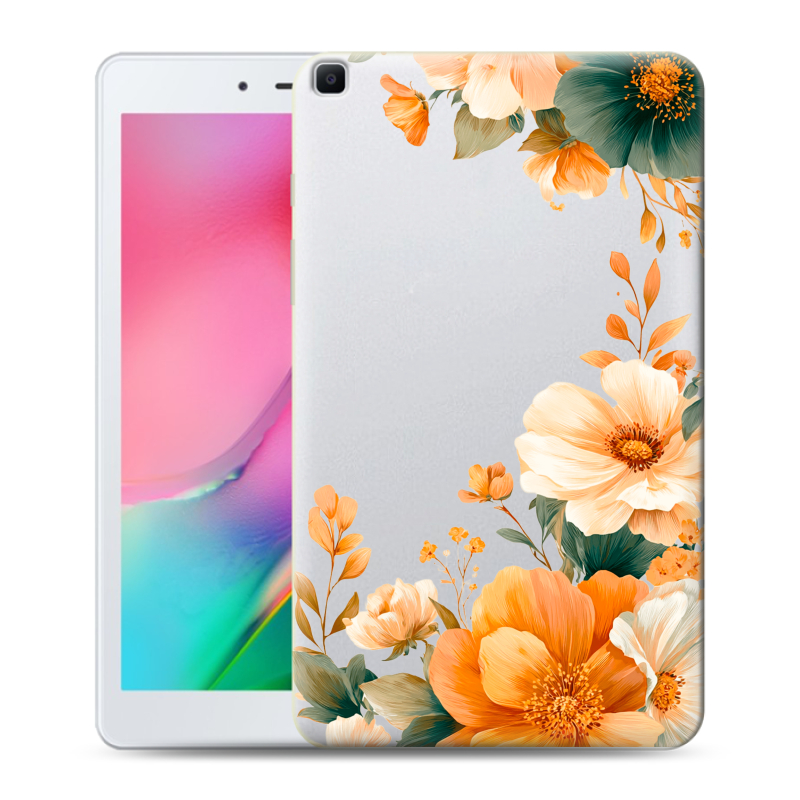 Силиконовый противоударный чехол на Samsung Galaxy Tab A 8.0 (2019) с принтом Цветы принт Силиконовый противоударный чехол на Samsung Galaxy Tab A 8.0 (2019) с принтом Цветы принт