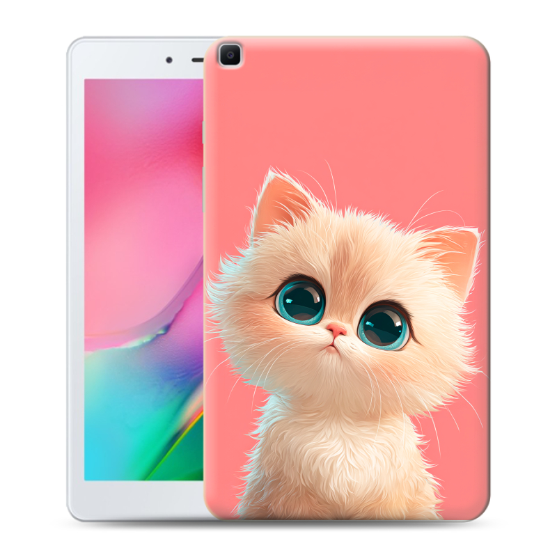 Силиконовый чехол на Samsung Galaxy Tab A 8.0 (2019) с принтом Розовый котенок Силиконовый чехол на Samsung Galaxy Tab A 8.0 (2019) с принтом Розовый котенок