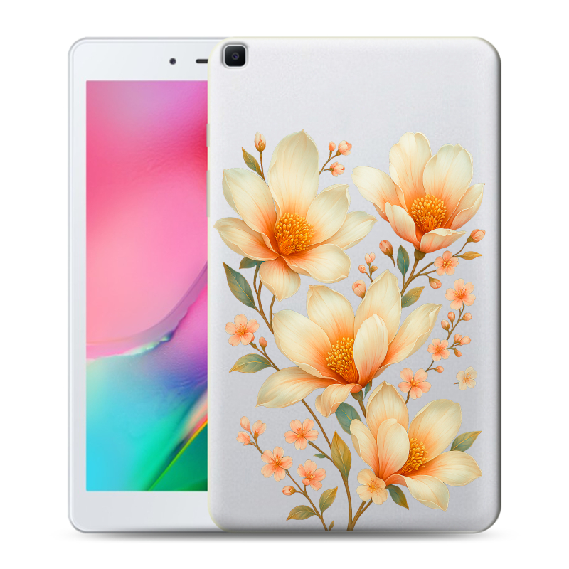 Силиконовый противоударный чехол на Samsung Galaxy Tab A 8.0 (2019) с принтом Цветы Силиконовый противоударный чехол на Samsung Galaxy Tab A 8.0 (2019) с принтом Цветы