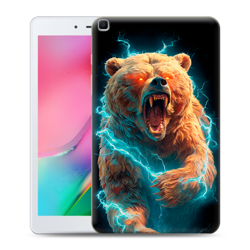 Силиконовый противоударный чехол на Samsung Galaxy Tab A 8.0 (2019) с принтом Медведь Силиконовый противоударный чехол на Samsung Galaxy Tab A 8.0 (2019) с принтом Медведь