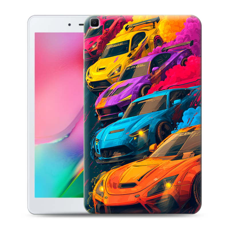 Силиконовый противоударный чехол на Samsung Galaxy Tab A 8.0 (2019) с принтом Тачки Силиконовый противоударный чехол на Samsung Galaxy Tab A 8.0 (2019) с принтом Тачки