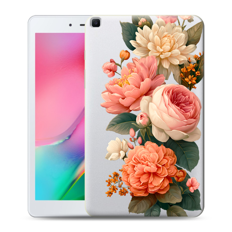 Силиконовый чехол на Samsung Galaxy Tab A 8.0 (2019) с принтом цветы Силиконовый чехол на Samsung Galaxy Tab A 8.0 (2019) с принтом цветы