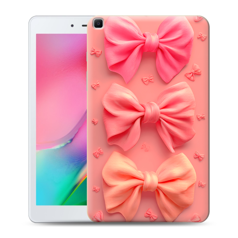 Силиконовый чехол на Samsung Galaxy Tab A 8.0 (2019) с принтом Розовые бантики Силиконовый чехол на Samsung Galaxy Tab A 8.0 (2019) с принтом Розовые бантики