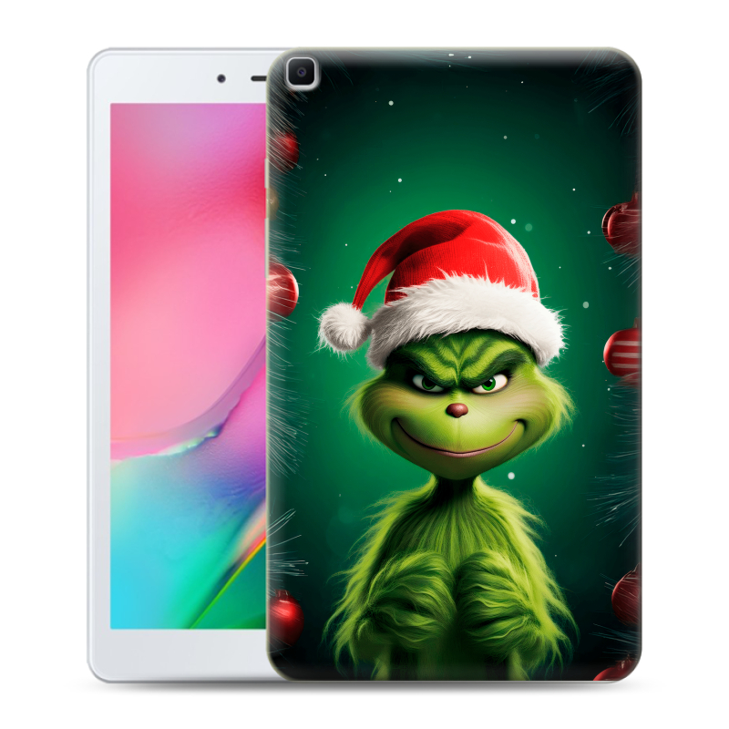 Силиконовый противоударный чехол на Samsung Galaxy Tab A 8.0 (2019) с принтом Гринч Новый год Рождество Силиконовый противоударный чехол на Samsung Galaxy Tab A 8.0 (2019) с принтом Гринч Новый год Рождество