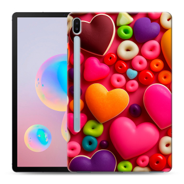 Силиконовый чехол на планшета Samsung Galaxy Tab S6 с принтом Сердечки Силиконовый чехол на планшета Samsung Galaxy Tab S6 с принтом Сердечки