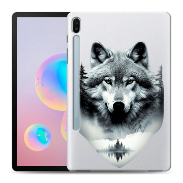 Силиконовый чехол на Samsung Galaxy Tab S6 с принтом Волк в лесу