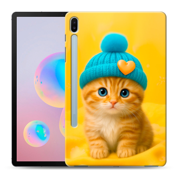 Силиконовый чехол на Samsung Galaxy Tab S6 с принтом Котенок в шапке
