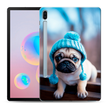 Силиконовый чехол на Samsung Galaxy Tab S6 с принтом Мопс в шапке Силиконовый чехол на Samsung Galaxy Tab S6 с принтом Мопс в шапке
