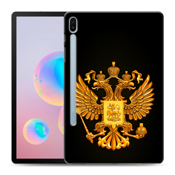 Силиконовый чехол на Samsung Galaxy Tab S6 с принтом Герб России желтый Силиконовый чехол на Samsung Galaxy Tab S6 с принтом Герб России желтый