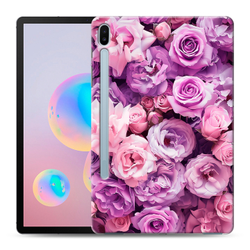 Силиконовый чехол на Samsung Galaxy Tab S6 с принтом лавандовые розы