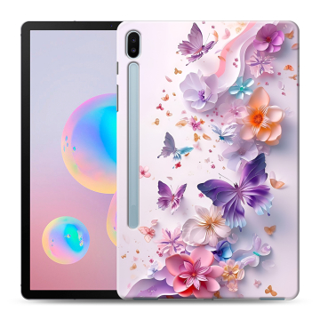 Силиконовый чехол на Samsung Galaxy Tab S6 с принтом цветы бабочки Силиконовый чехол на Samsung Galaxy Tab S6 с принтом цветы бабочки