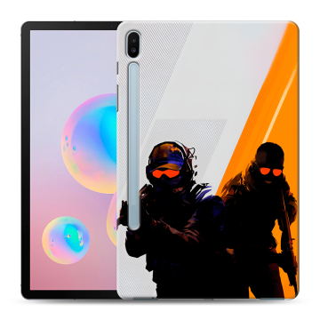Силиконовый чехол на Samsung Galaxy Tab S6 с принтом Контер страйк Counter strike