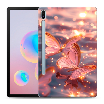 Силиконовый чехол на Samsung Galaxy Tab S6 с принтом бабочки розовые Силиконовый чехол на Samsung Galaxy Tab S6 с принтом бабочки розовые