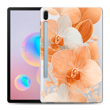 Силиконовый чехол на Samsung Galaxy Tab S6 с принтом Бежевые цветы