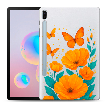 Силиконовый чехол на Samsung Galaxy Tab S6 с принтом цветы бабочки