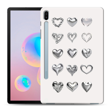 Силиконовый чехол на Samsung Galaxy Tab S6 с принтом Y2K сердечки