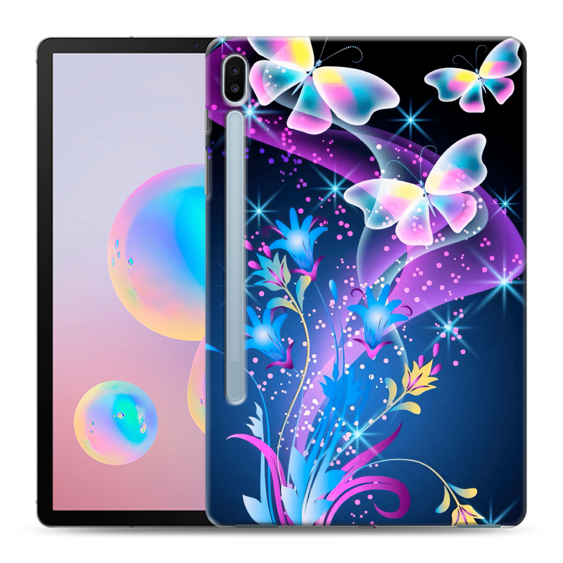 Силиконовый противоударный чехол на Samsung Galaxy Tab S6 с принтом Бабочки Силиконовый противоударный чехол на Samsung Galaxy Tab S6 с принтом Бабочки