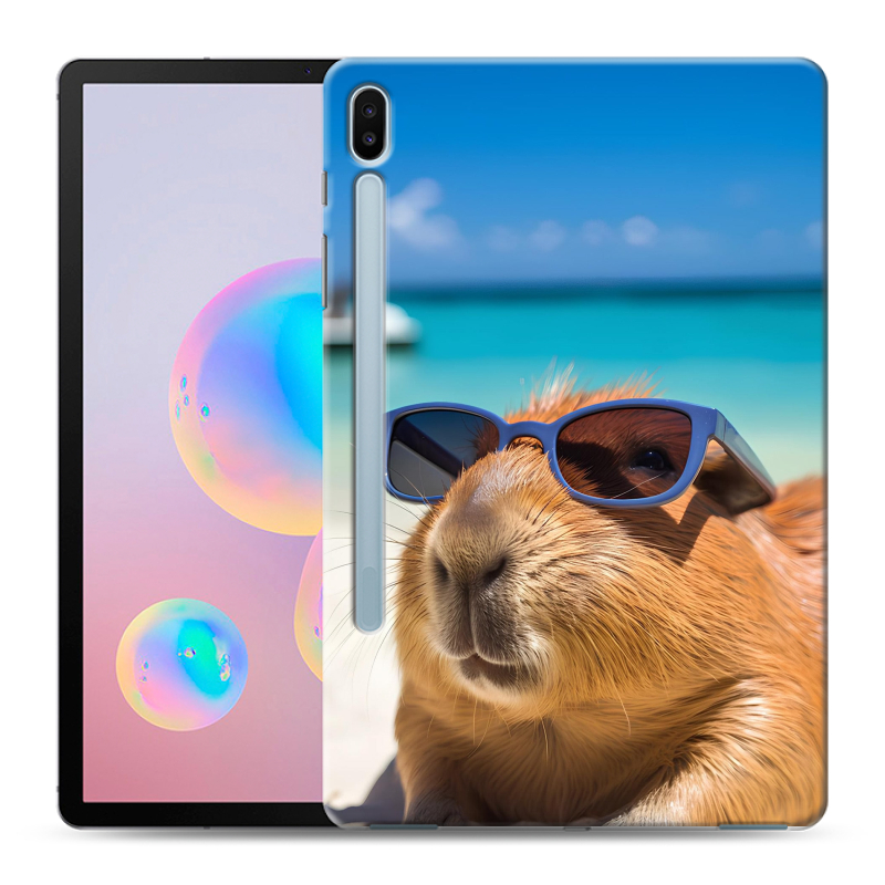 Силиконовый чехол на Samsung Galaxy Tab S6 с принтом Капибара Силиконовый чехол на Samsung Galaxy Tab S6 с принтом Капибара