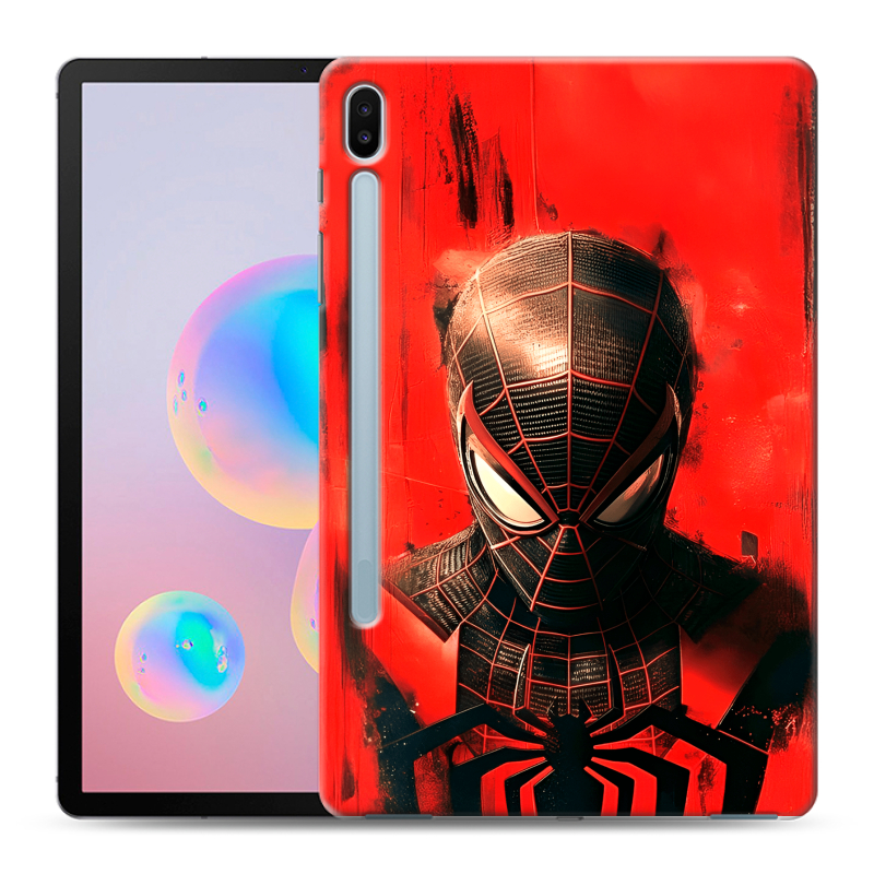 Силиконовый противоударный чехол на Samsung Galaxy Tab S6 с принтом человек паук spiderman Силиконовый противоударный чехол на Samsung Galaxy Tab S6 с принтом человек паук spiderman
