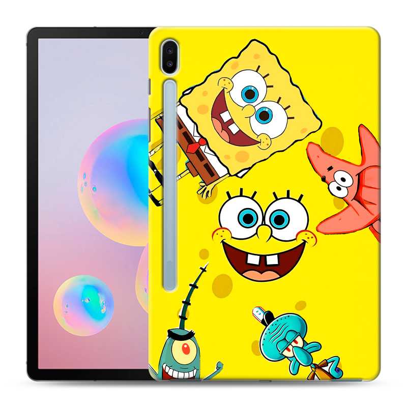 Силиконовый противоударный чехол на Samsung Galaxy Tab S6 с принтом Спанч боб Спанчбоб Силиконовый противоударный чехол на Samsung Galaxy Tab S6 с принтом Спанч боб Спанчбоб