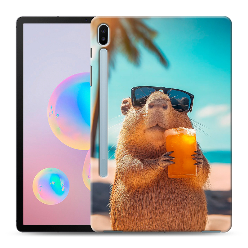 Силиконовый чехол на Samsung Galaxy Tab S6 с принтом Капибара Силиконовый чехол на Samsung Galaxy Tab S6 с принтом Капибара
