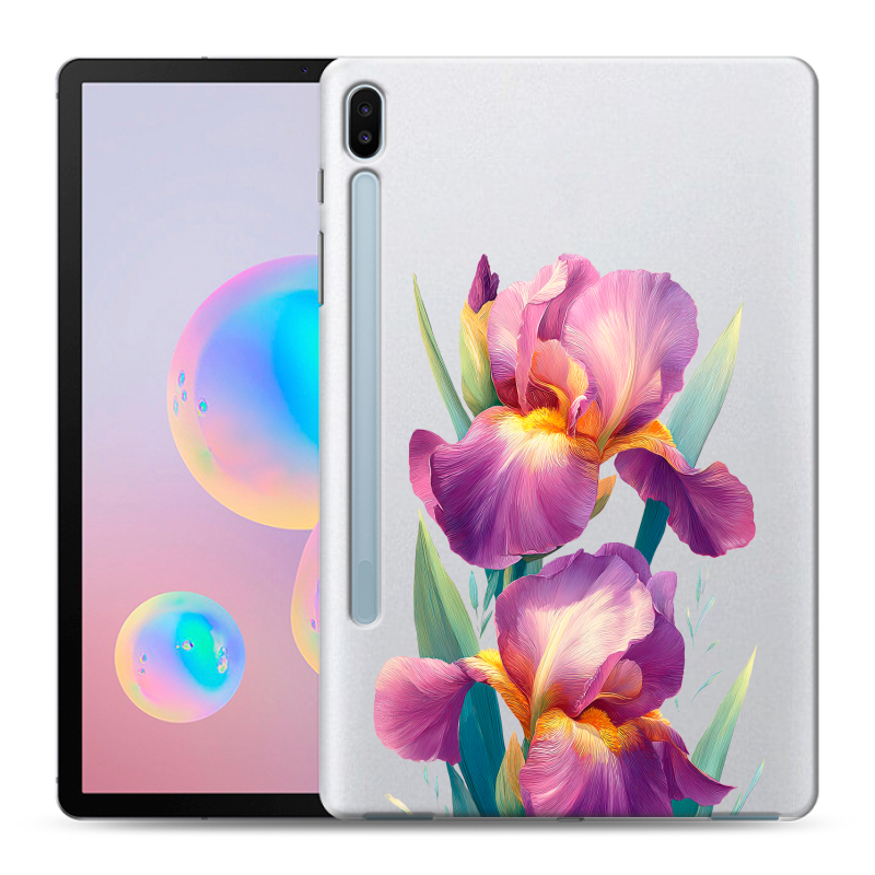 Силиконовый противоударный чехол на Samsung Galaxy Tab S6 с принтом Цветы орхидеи Силиконовый противоударный чехол на Samsung Galaxy Tab S6 с принтом Цветы орхидеи