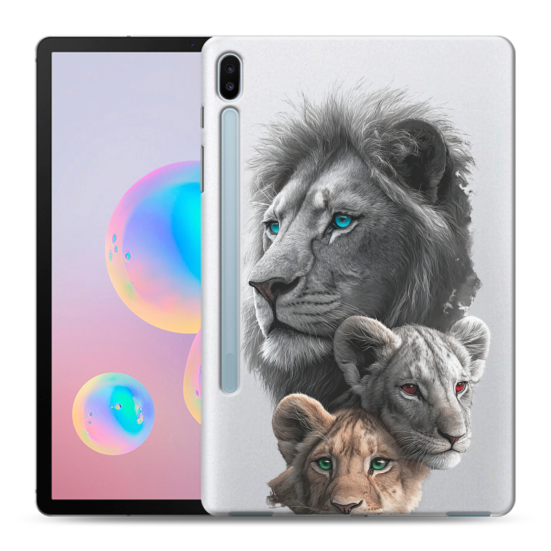 Силиконовый противоударный чехол на Samsung Galaxy Tab S6 с принтом Львы Силиконовый противоударный чехол на Samsung Galaxy Tab S6 с принтом Львы