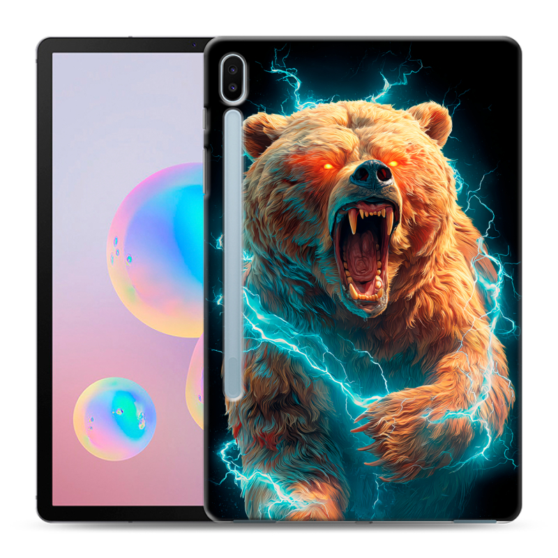 Силиконовый противоударный чехол на Samsung Galaxy Tab S6 с принтом Медведь Силиконовый противоударный чехол на Samsung Galaxy Tab S6 с принтом Медведь