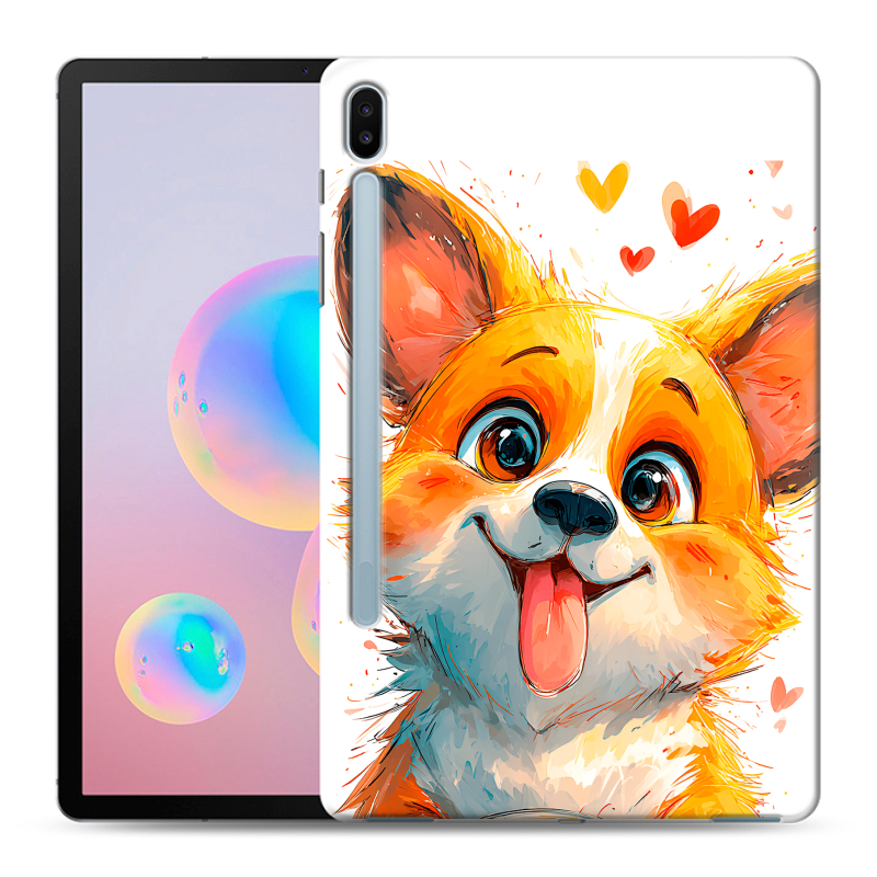 Силиконовый чехол на Samsung Galaxy Tab S6 с принтом корги Силиконовый чехол на Samsung Galaxy Tab S6 с принтом корги