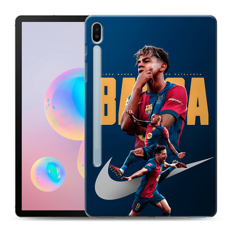 Силиконовый противоударный чехол на Samsung Galaxy Tab S6 с принтом Барселона Barca Yamal Силиконовый противоударный чехол на Samsung Galaxy Tab S6 с принтом Барселона Barca Yamal