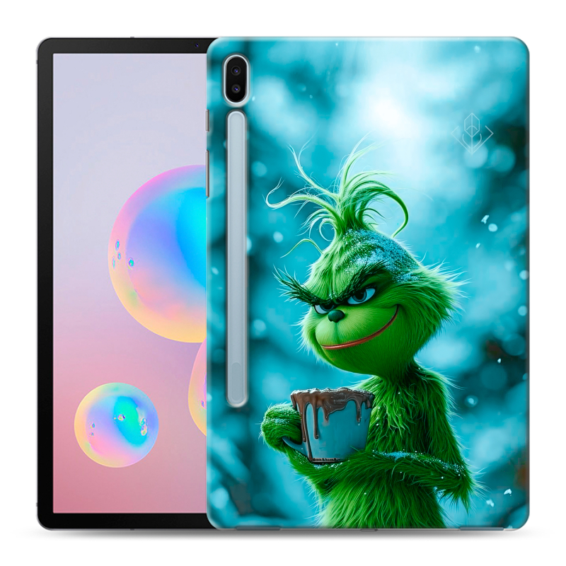 Силиконовый чехол на планшета Samsung Galaxy Tab S6 с принтом Новый год гринч Силиконовый чехол на планшета Samsung Galaxy Tab S6 с принтом Новый год гринч