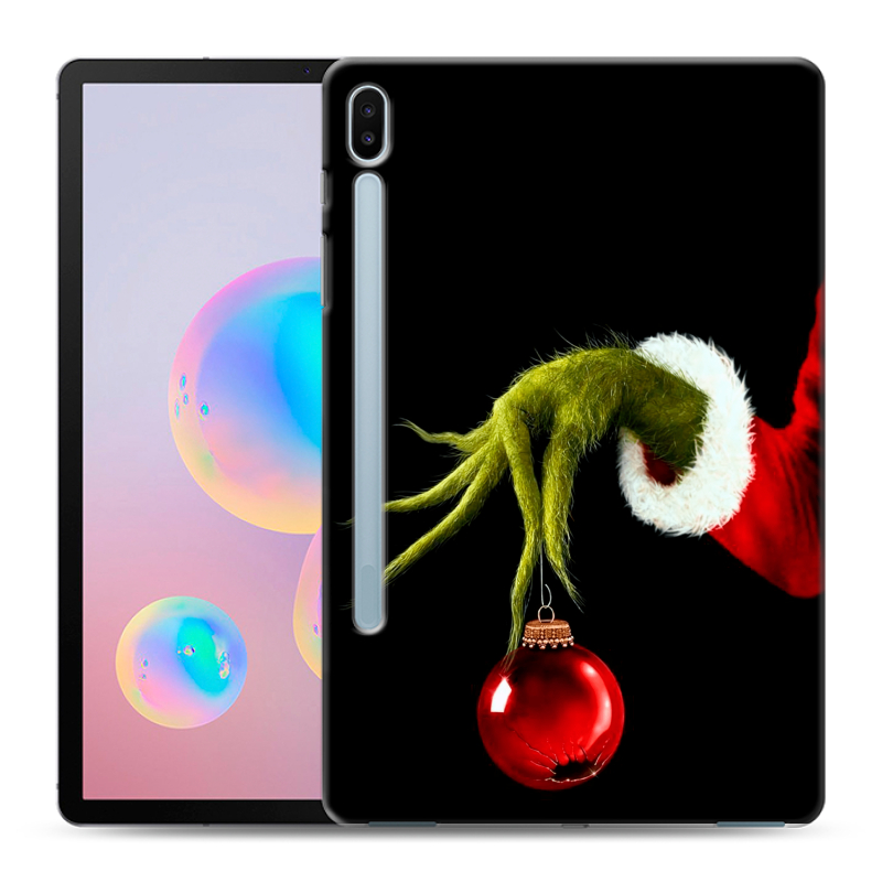 Силиконовый противоударный чехол на Samsung Galaxy Tab S6 с принтом Новый год Гринч Силиконовый противоударный чехол на Samsung Galaxy Tab S6 с принтом Новый год Гринч