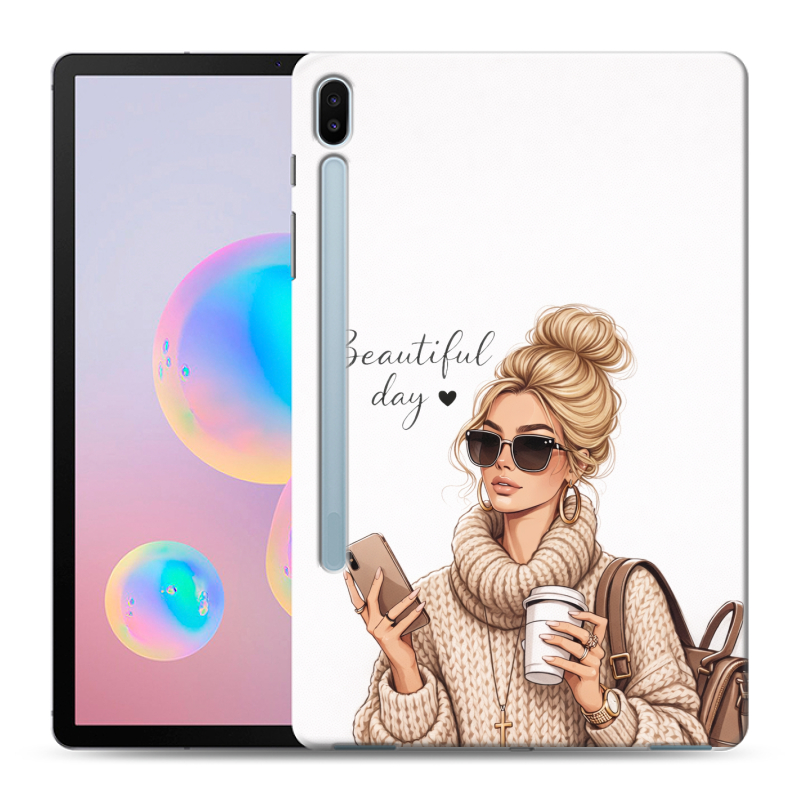 Силиконовый противоударный чехол на Samsung Galaxy Tab S6 с принтом женский Силиконовый противоударный чехол на Samsung Galaxy Tab S6 с принтом женский