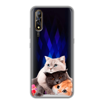 Силиконовый противоударный чехол на Vivo V17 Neo с принтом Кошки