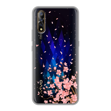 Силиконовый противоударный чехол на Vivo V17 Neo с принтом Ветка сакуры
